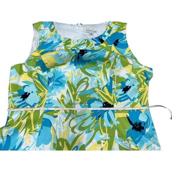 kim rogers midi length A-line dress cotton blend size 16 floral‎ tropical - Picture 5 of 9